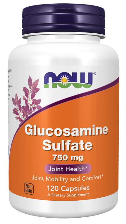 NOW Supplements, Glucosamine Sulfate 750 mg, 120 Veg Capsules