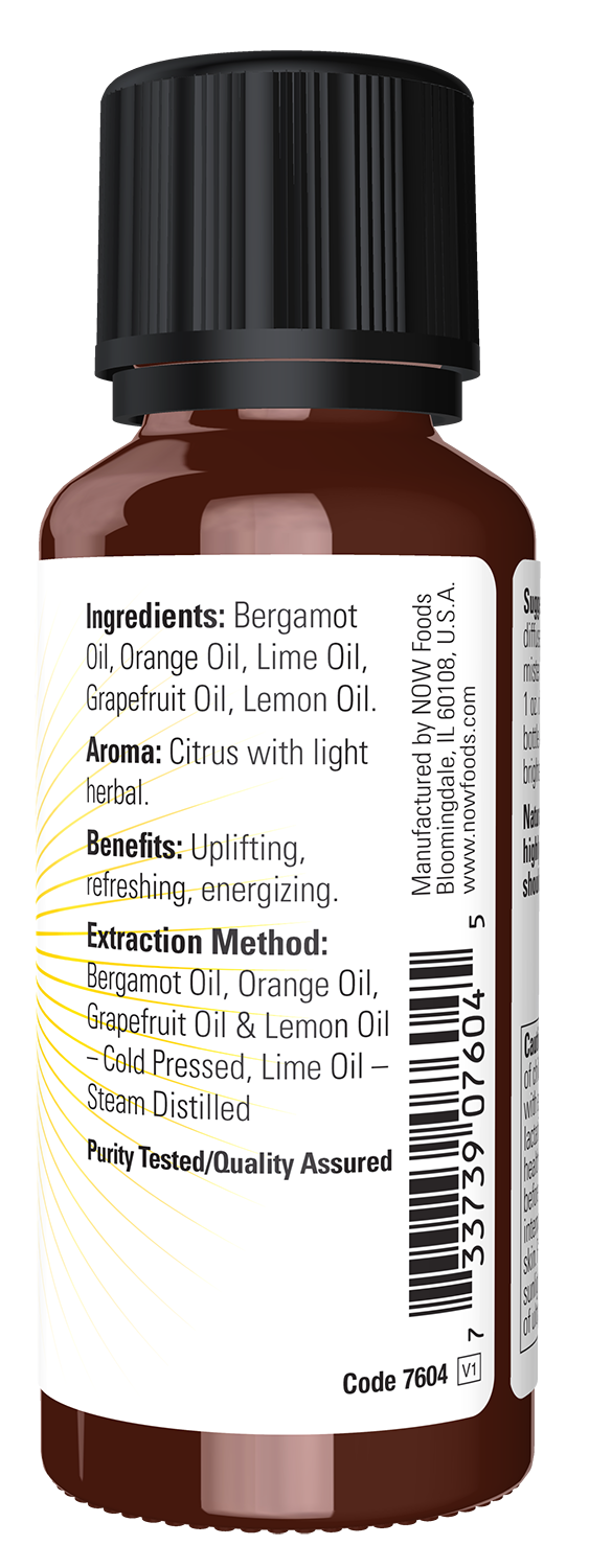 NOW Essential Oils, Cheer Up Buttercup Uplifting Citrus Oil Blend, 1 fl. oz
