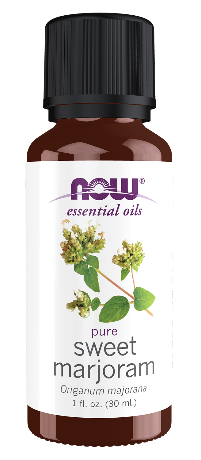 NOW Essential Oils, Marjoram Oil, Undiluted, Steam Distilled, 1 fl. oz