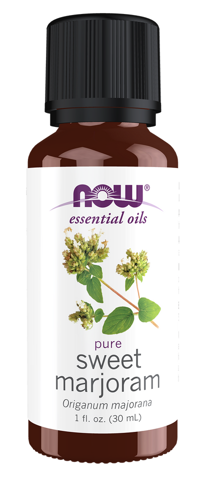 NOW Essential Oils, Marjoram Oil, Undiluted, Steam Distilled, 1 fl. oz
