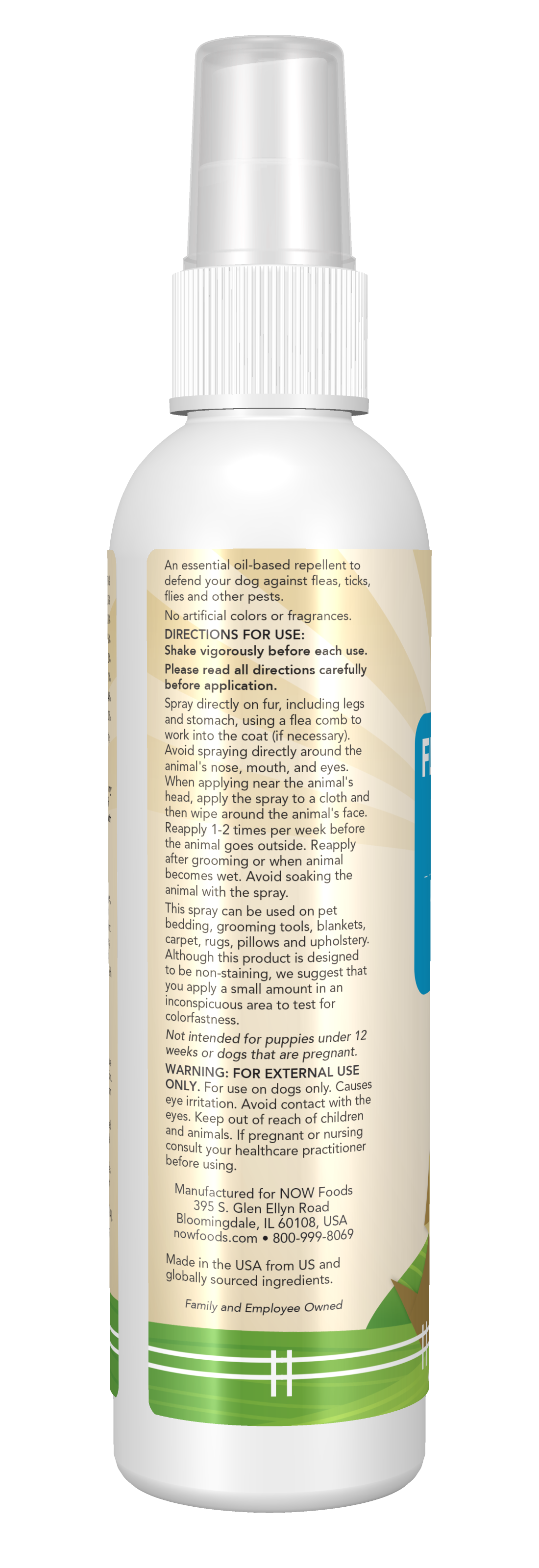 NOW Pet Health, Flea and Tick Spray For Dogs, Essential Oils, 8-Ounce