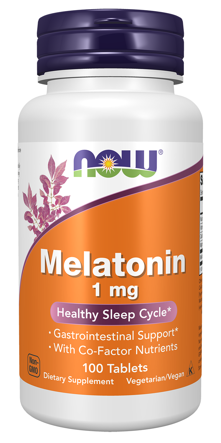NOW Supplements, Melatonin 1 mg, Healthy Sleep Cycle*, 100 Tabs