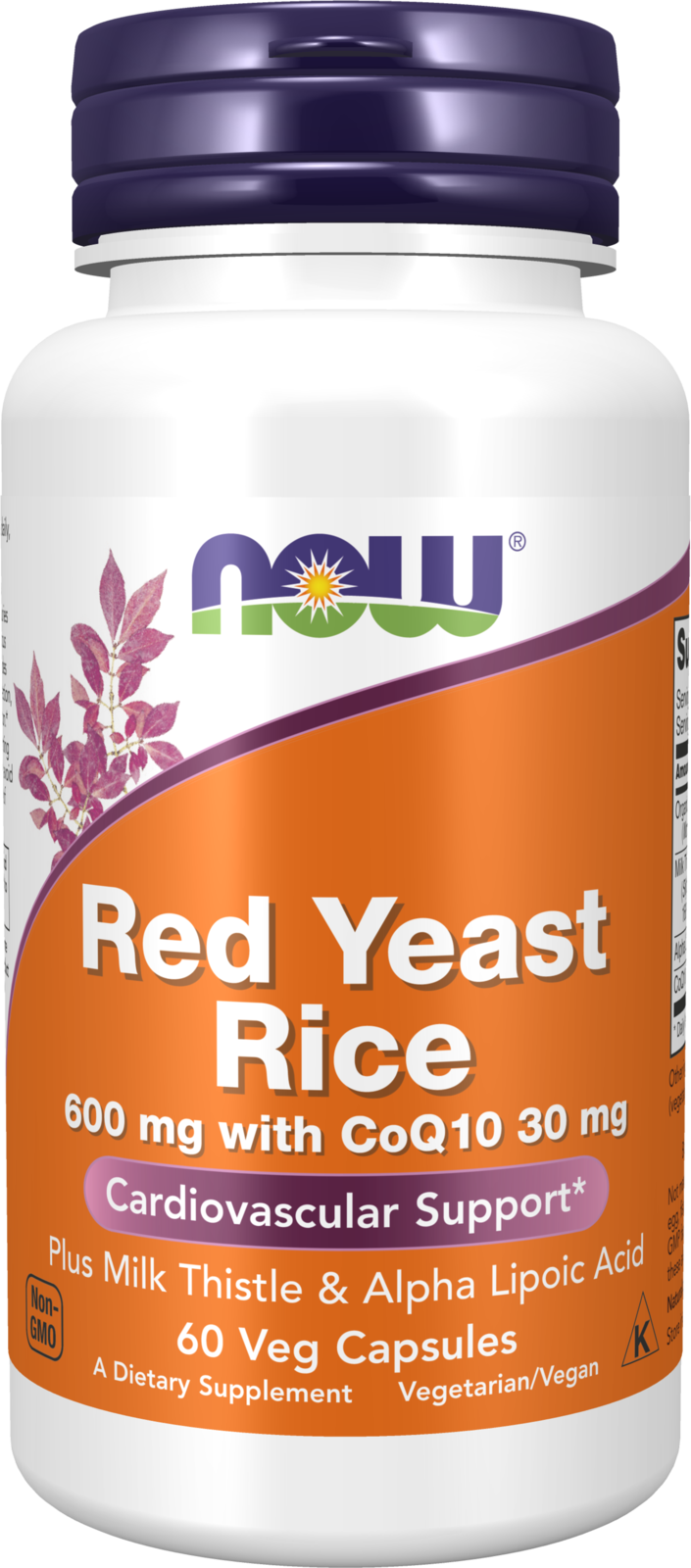 NOW Supplements, Red Yeast Rice with CoQ10, Milk Thistle & ALA, 60 Veg Caps