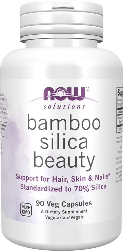 NOW Solutions, Bamboo Silica Beauty, Hair, Skin & Nails*, 90 Veg Caps