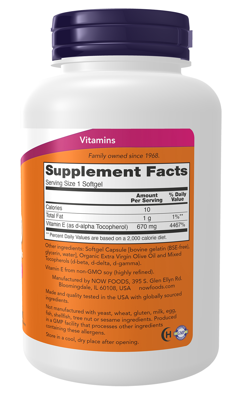 NOW Supplements, Vitamin E-1,000 IU Mixed Tocopherols, 100 Softgels