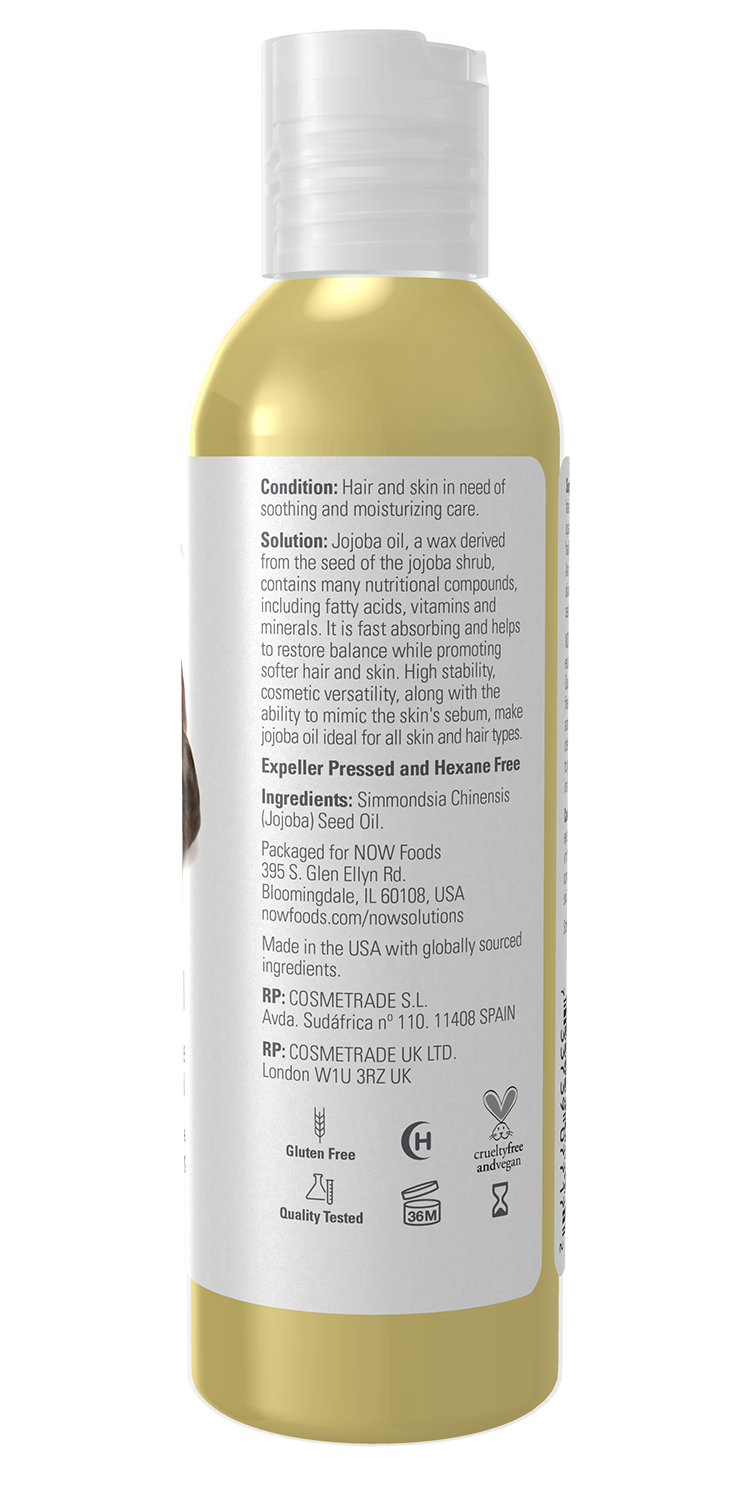 NOW Solutions, Jojoba Oil, Moisturizing, Multi-Purpose Oil, 4 fl. oz