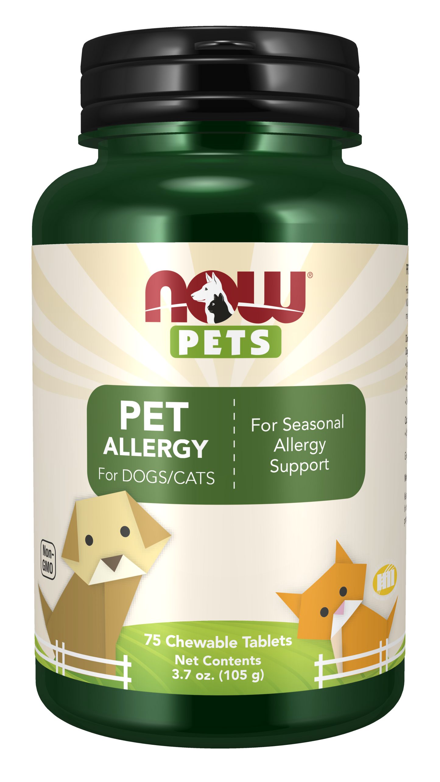 NOW Pet Health, Pet Allergy Supplement, Cats & Dogs, 75 Chewable Tablets