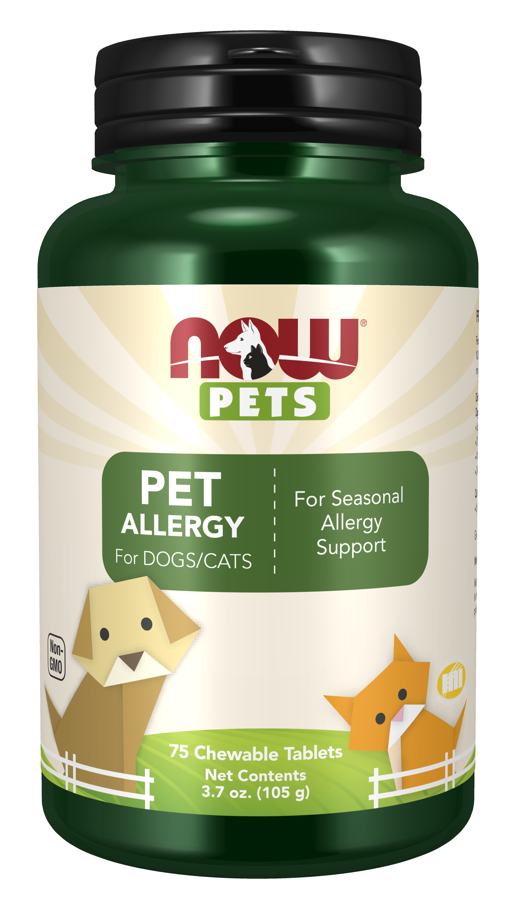 NOW Pet Health, Pet Allergy Supplement, Cats & Dogs, 75 Chewable Tablets