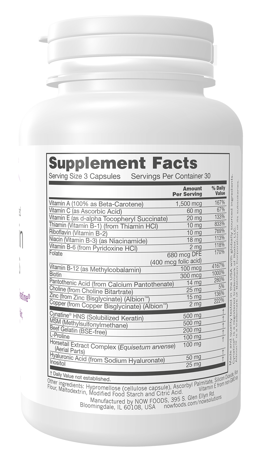 NOW Solutions, Hair, Skin and Nails, Clinically Advanced, 90 Caps