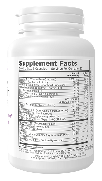 NOW Solutions, Hair, Skin and Nails, Clinically Advanced, 90 Caps