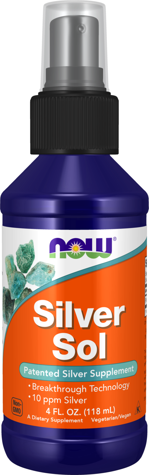 NOW Supplements, Silver Sol 10 PPM, Elemental Silver, Deionized, 4 fl oz