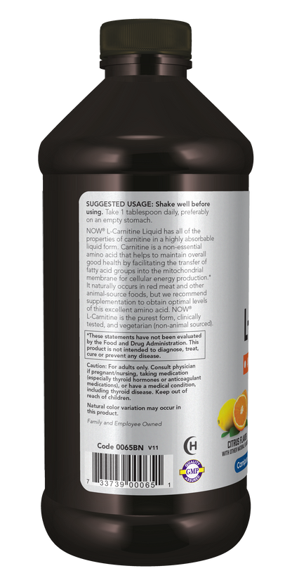 NOW Sports, L-Carnitine Liquid 1,000 mg, Citrus, 16 fl. oz