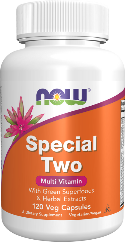 NOW Supplements, Special Two with Green Superfoods & Herbs, 120 Veg Caps
