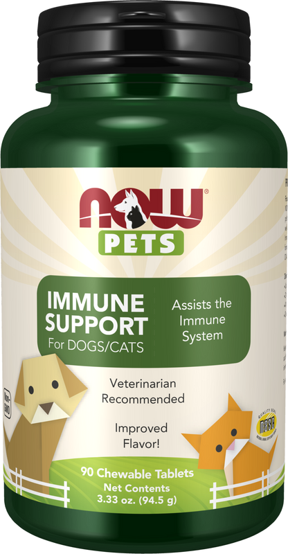 NOW Pet Health, Immune Support Supplement, Cats & Dogs, 90 Chewable Tablets