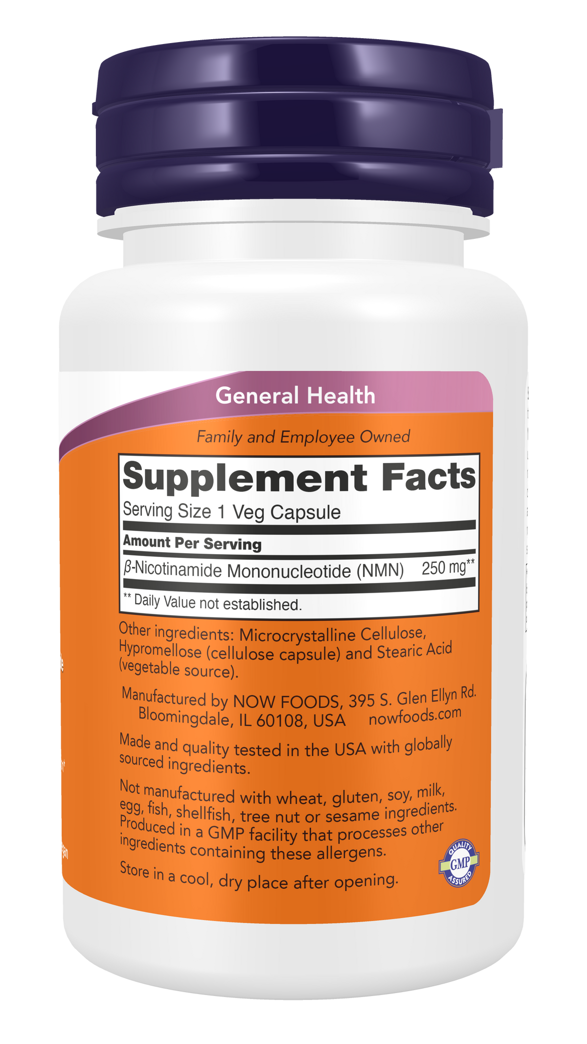 NOW Supplements, NMN 250 mg, Supports Healthy Aging*, 60 Veg Caps