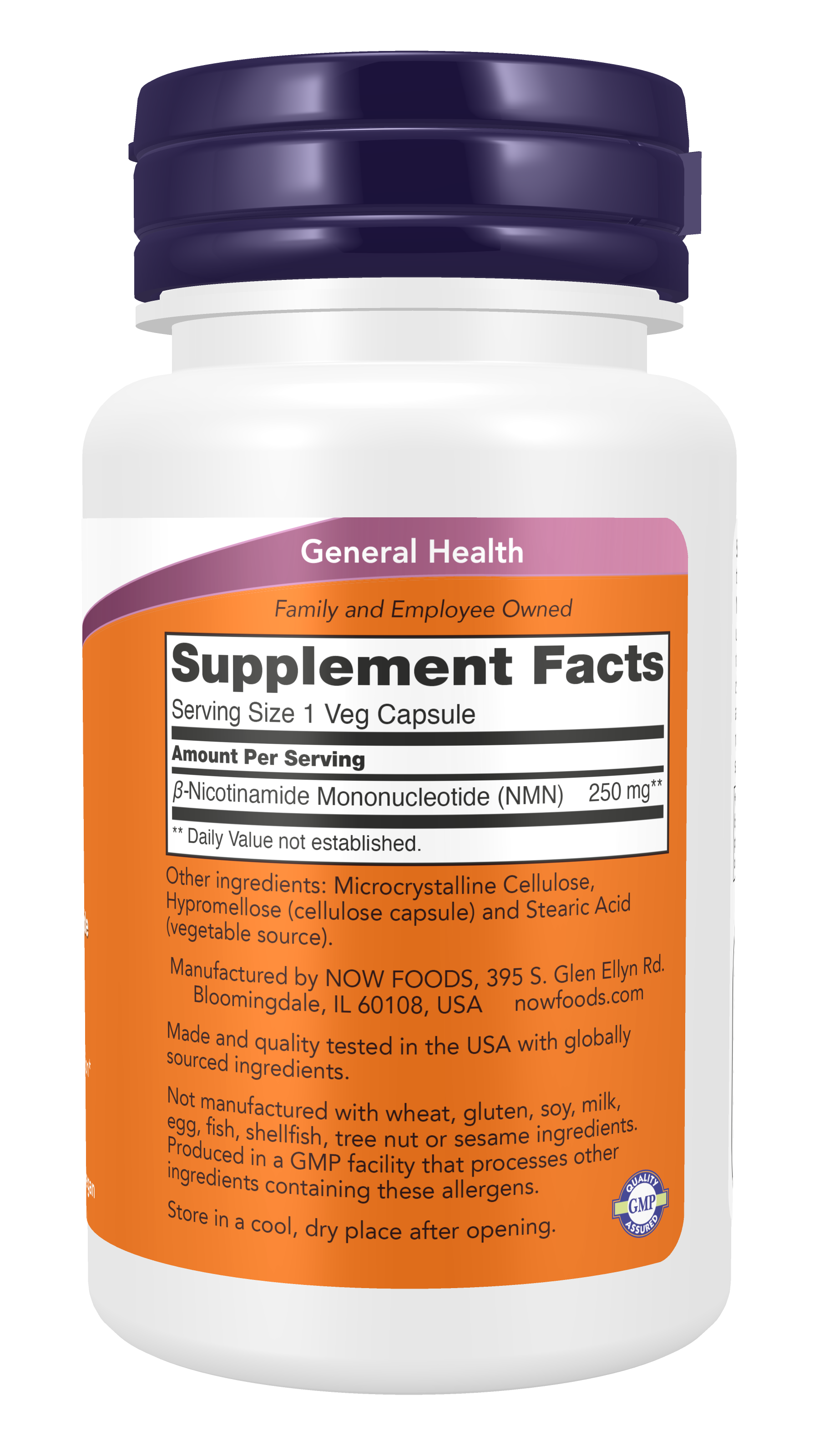 NOW Supplements, NMN 250 mg, Supports Healthy Aging*, 60 Veg Caps