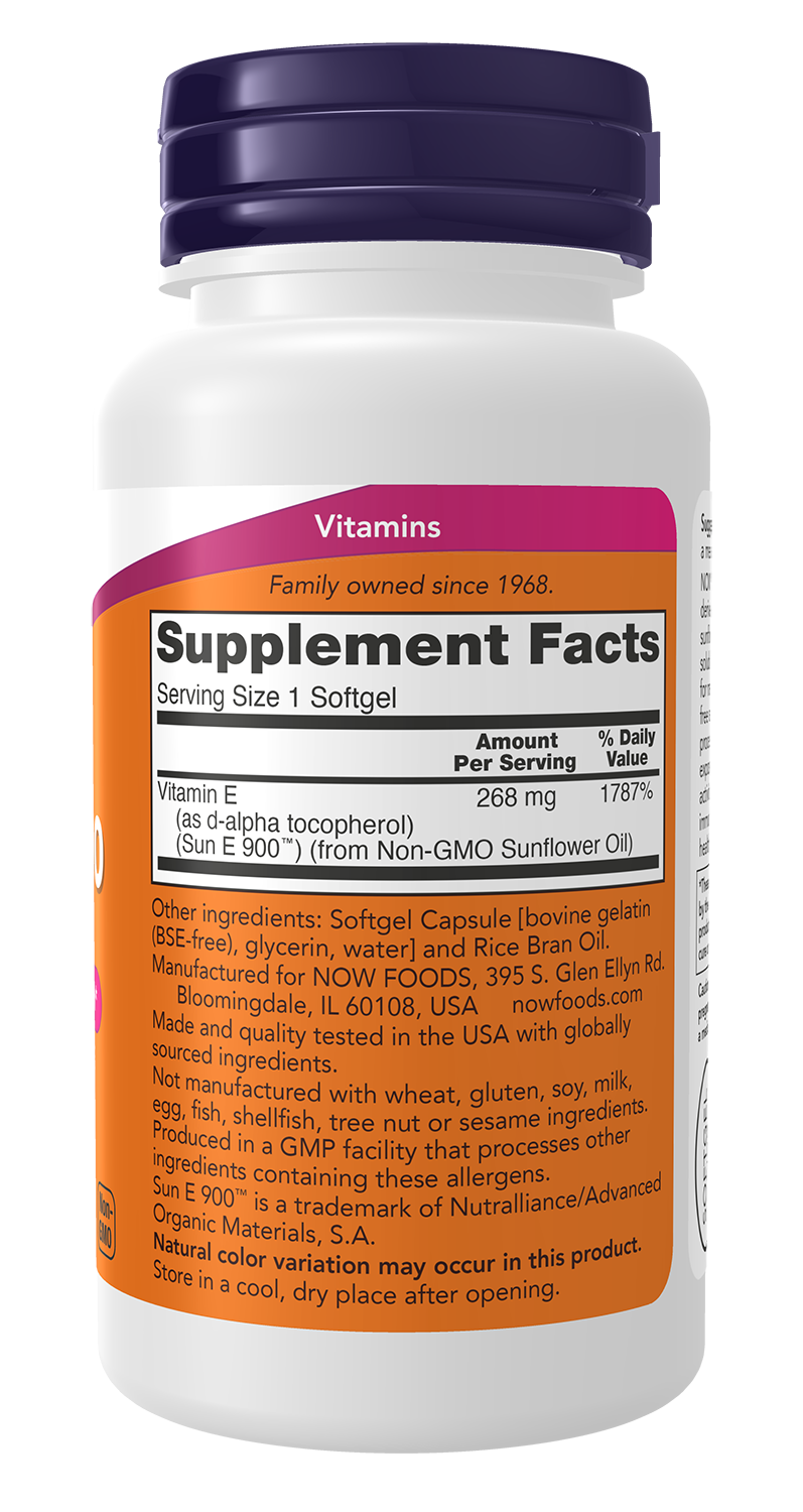 NOW Supplements, Sun-E™ 400 IU with d-alpha Tocopherol, 60 Softgels
