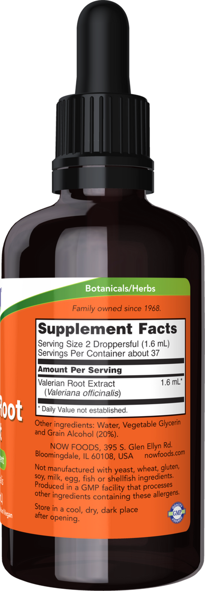 NOW Supplements, Valerian Root Extract Liquid (Valeriana officinalis), 2 oz