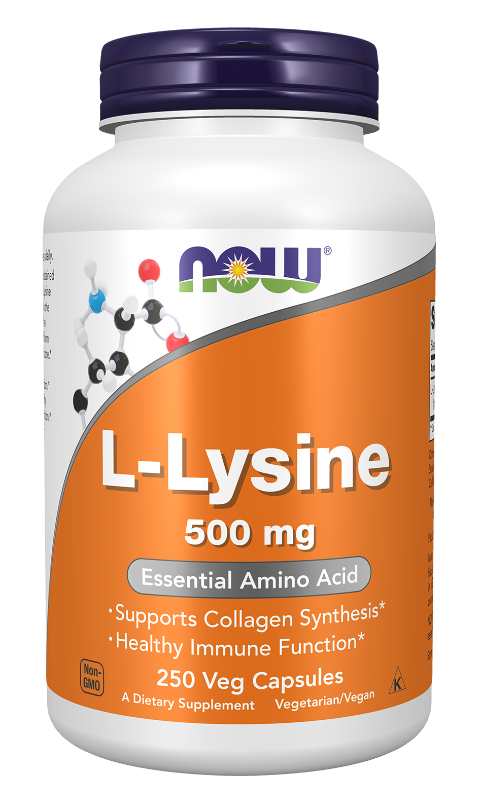 NOW Supplements, L-Lysine (L-Lysine Hydrochloride) 500 mg, Amino Acid, 250 Veg Capsules