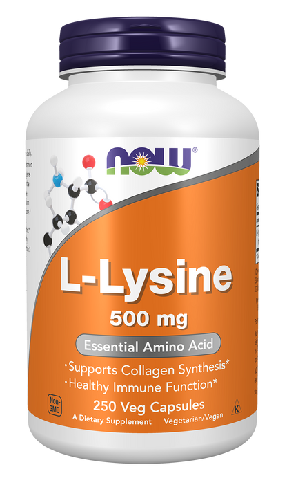 NOW Supplements, L-Lysine (L-Lysine Hydrochloride) 500 mg, Amino Acid, 250 Veg Capsules