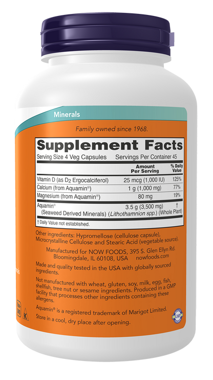 NOW Supplements, Red Mineral Algae Plus Vitamin D-2, 180 Veg Caps