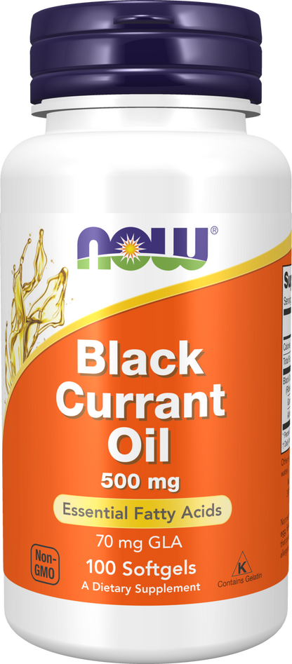 NOW Supplements, Black Currant Oil 500 mg with 70mg  GLA, 100 Softgels