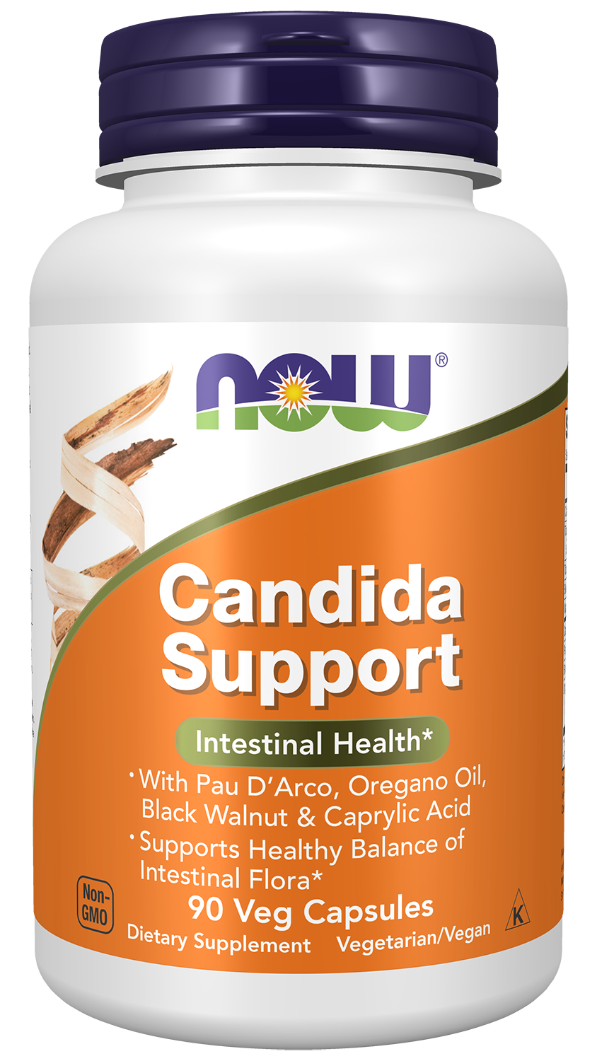 NOW Supplements, Candida Support with Pau D'Arco, Oregano Oil, 90 Veg Caps