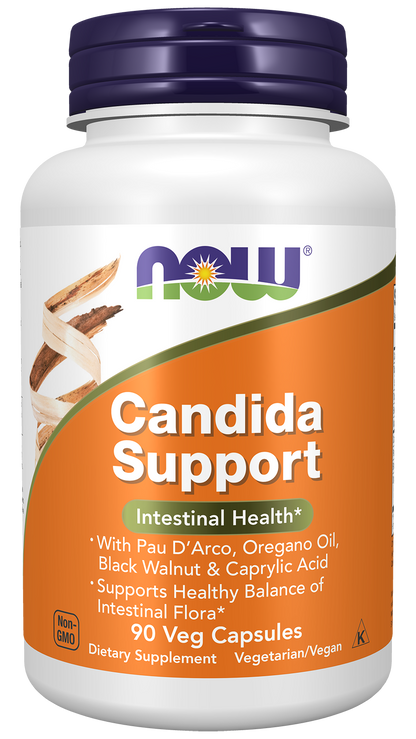 NOW Supplements, Candida Support with Pau D'Arco, Oregano Oil, 90 Veg Caps