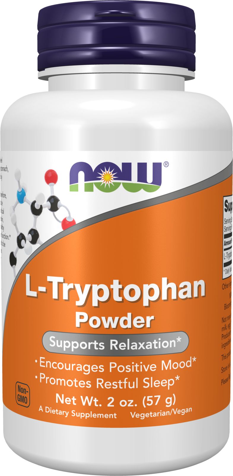 NOW Supplements, L-Tryptophan Powder, Free-Form, Amino Acid, 2-oz
