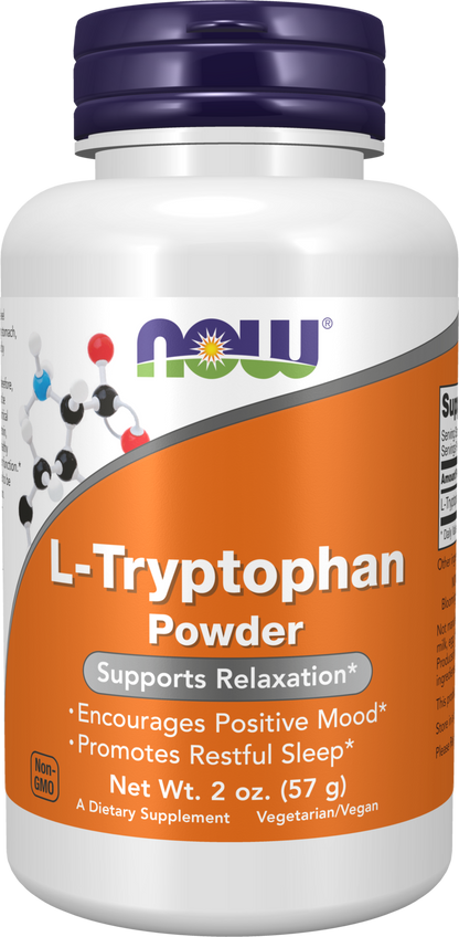 NOW Supplements, L-Tryptophan Powder, Free-Form, Amino Acid, 2-oz