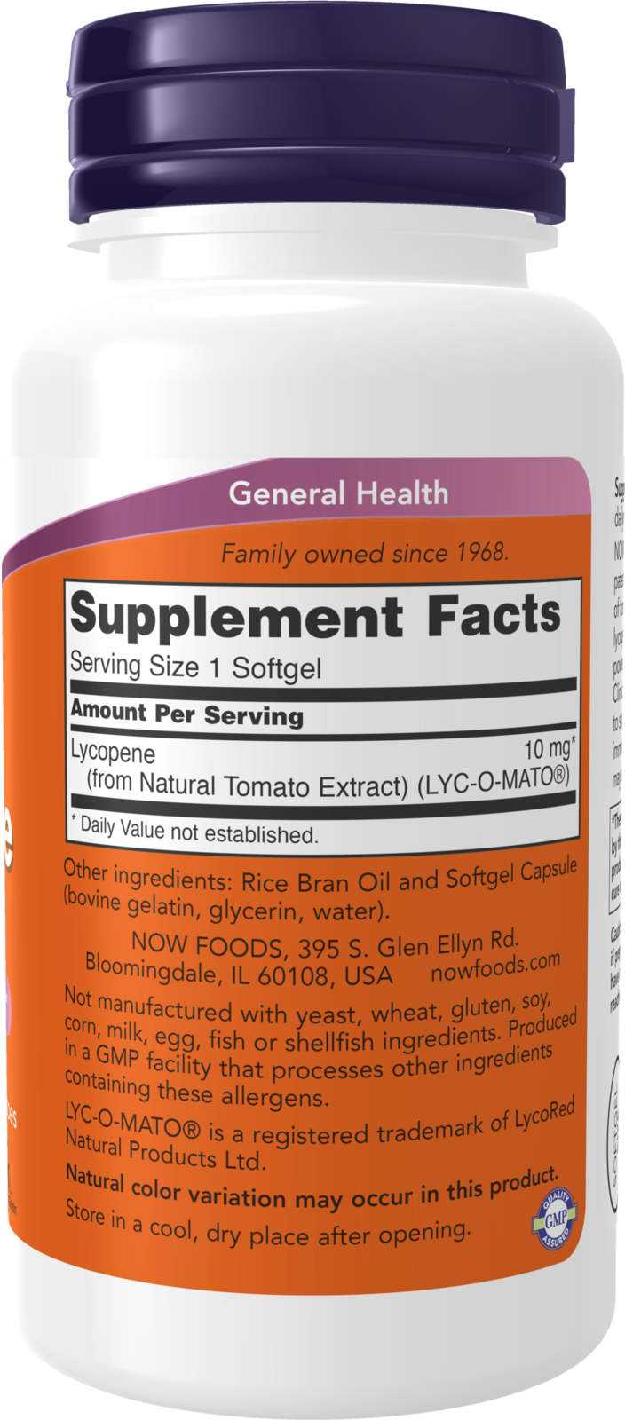NOW Supplements, Lycopene 10 mg with Extract from Tomatoes, 120 Softgels