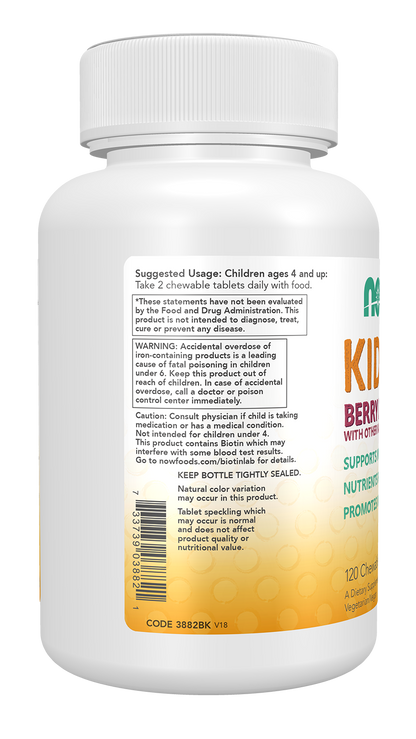 NOW Supplements, Kid Vits Multivitamin, Berry Lemonade, 120 Chewable Tabs