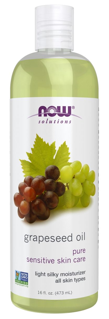 NOW Solutions, Grapeseed Oil, Sensitive Skin & All Skin Types, 16 fl. oz