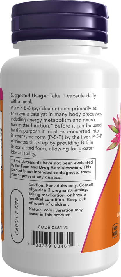 NOW Supplements, P-5-P 50 mg Coenzyme B-6 + Mg Bisglycinate, 90 Veg Caps