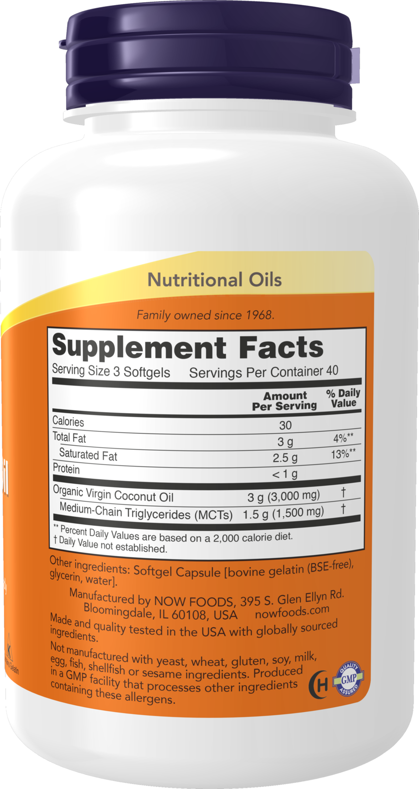 NOW Supplements, Virgin Coconut Oil 1000 mg, Cold Pressed, 120 Softgels