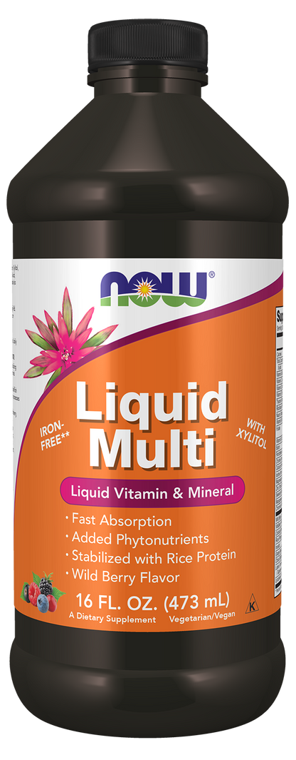 NOW Supplements, Liquid Multi, Fast Absorption, Wild Berry Flavor, 16 oz