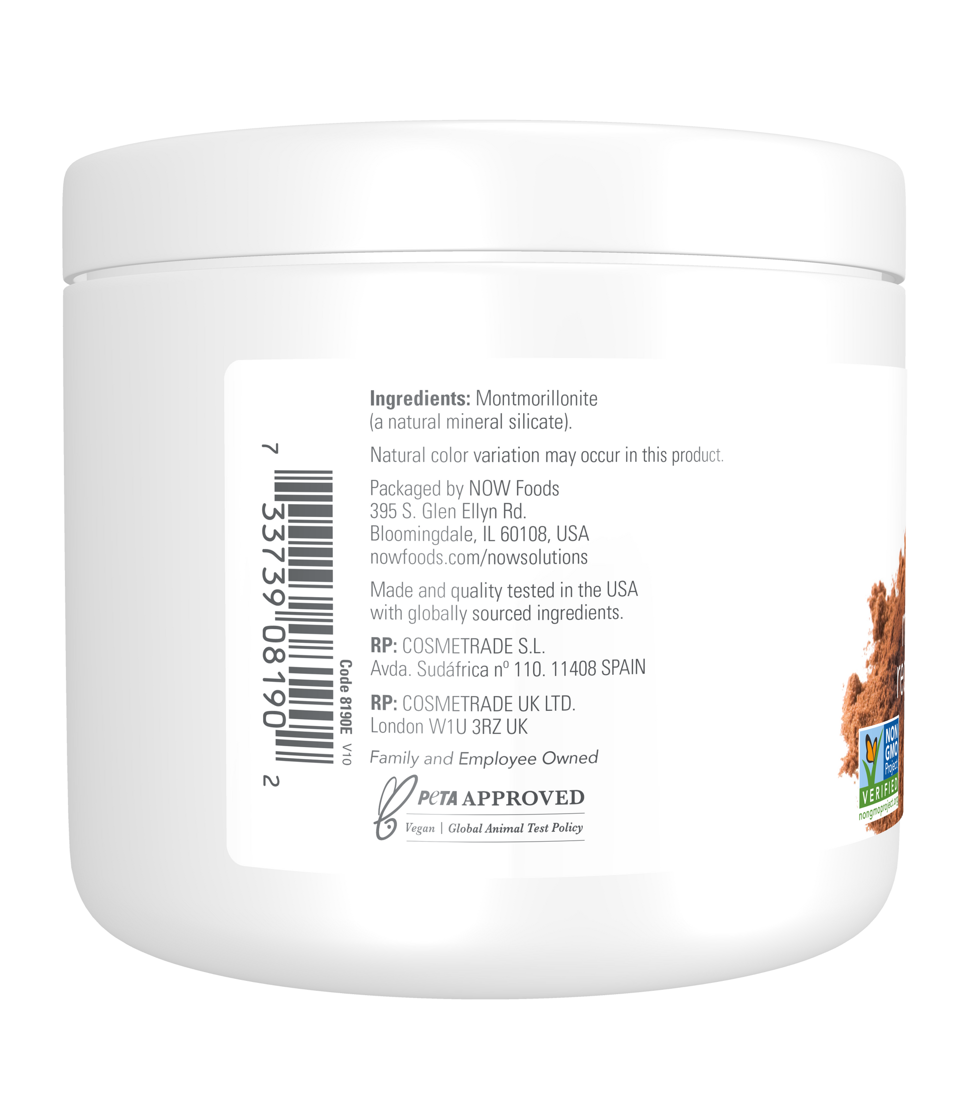 NOW Solutions, Mediterranean Red Clay Powder, Sensitive Skin Mask, 6 oz