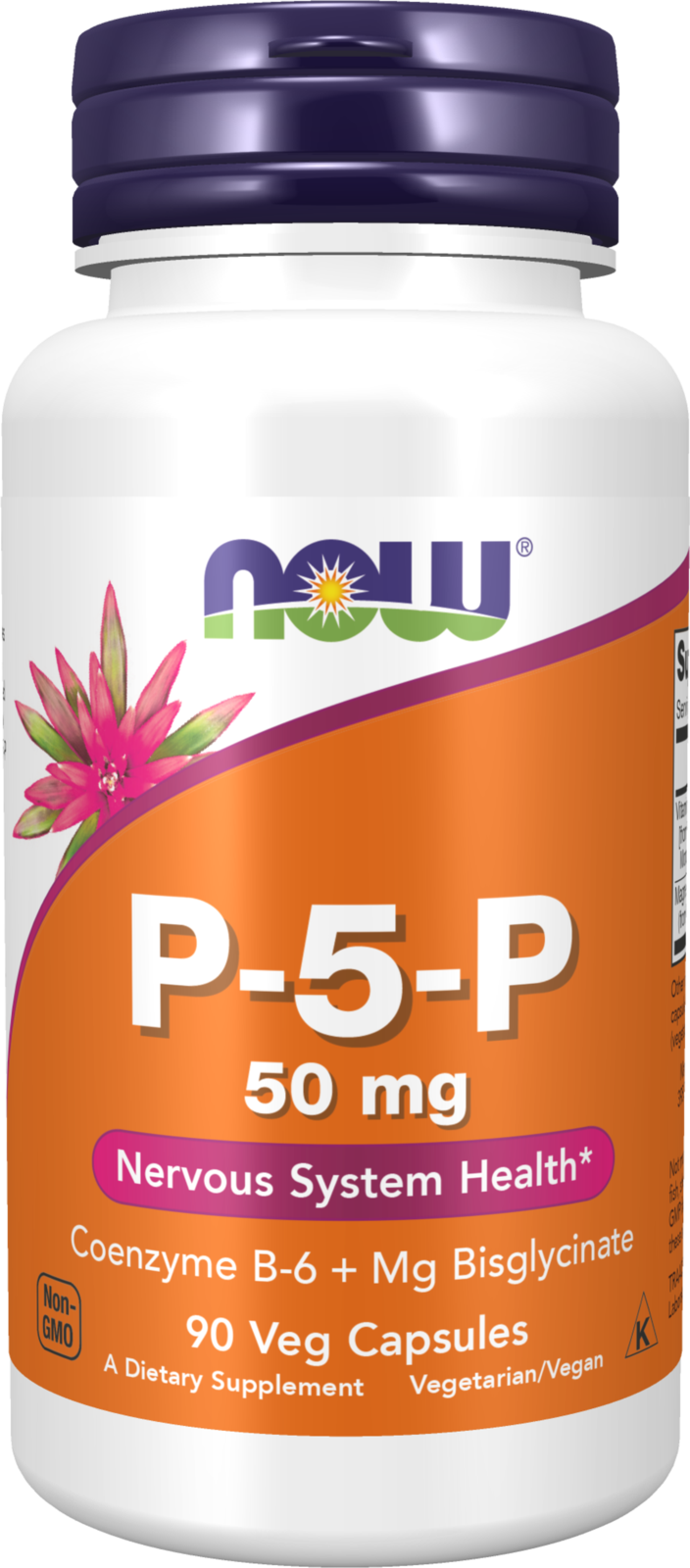 NOW Supplements, P-5-P 50 mg Coenzyme B-6 + Mg Bisglycinate, 90 Veg Caps