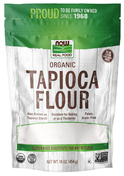 NOW Foods, Organic Tapioca Flour, Gluten-Free, Flour Replacement, 16 oz