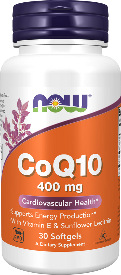 NOW Supplements, CoQ10 400 mg, Pharmaceutical Grade, 30 Softgels
