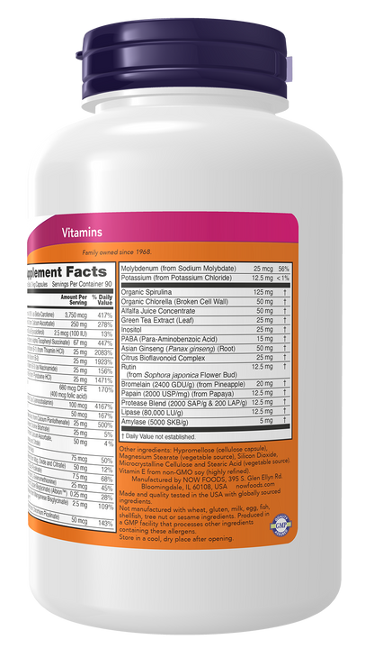 NOW Supplements, EcoGreen Multi Vitamin with Green Superfoods, 180 Veg Caps