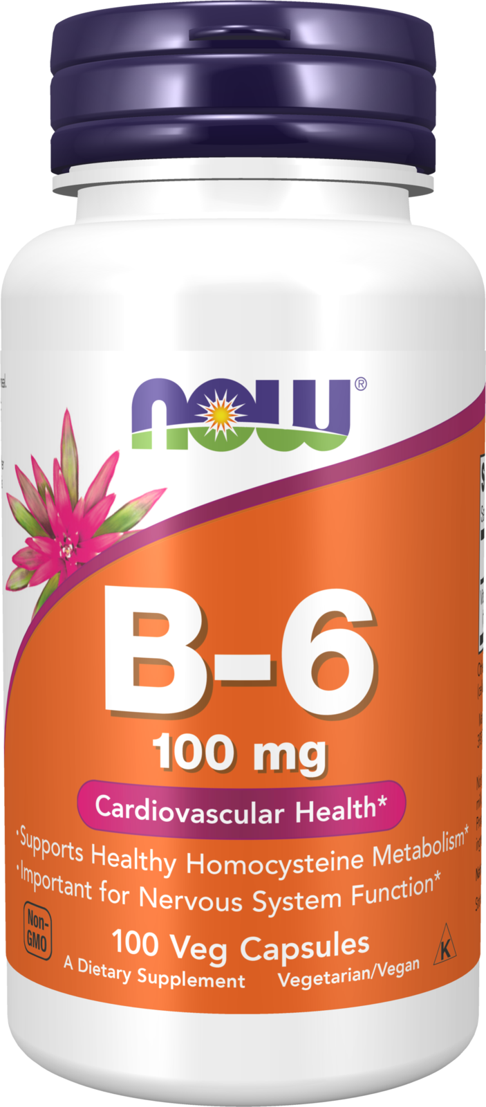 NOW Supplements, Vitamin B-6 (Pyridoxine HCl) 100 mg, 100 Veg Caps