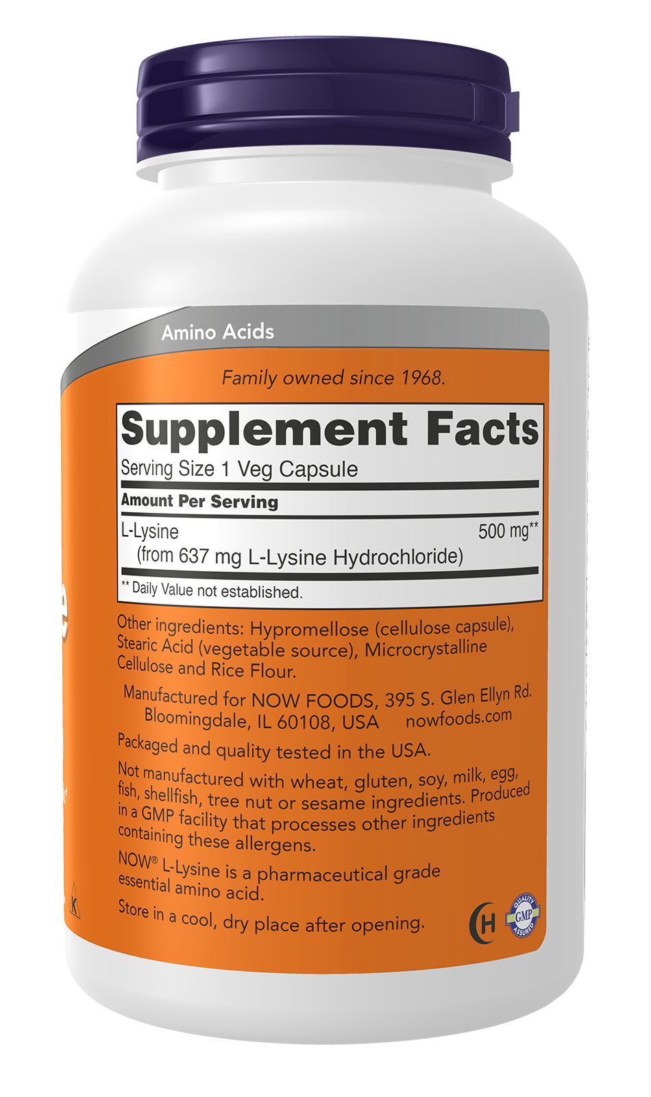 NOW Supplements, L-Lysine (L-Lysine Hydrochloride) 500 mg, Amino Acid, 250 Veg Capsules