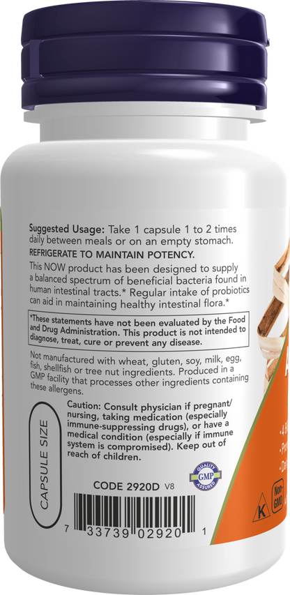 NOW Supplements, Acidophilus 4X6, 4 Billion Potency with 6 Probiotic Strains, Strain Verified, 60 Veg Capsules