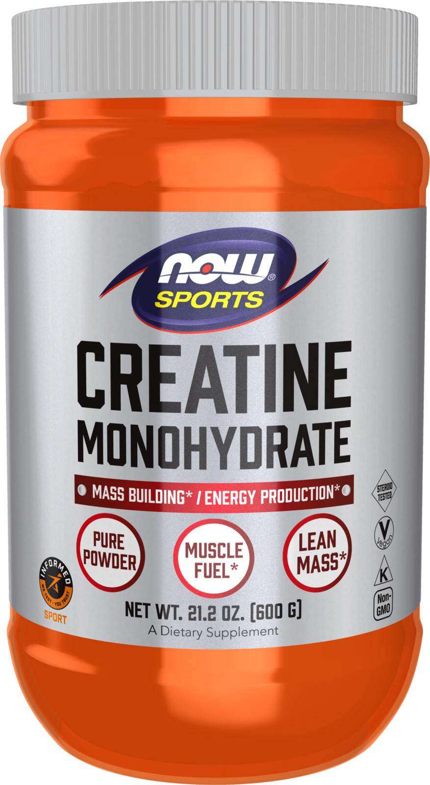 NOW Sports, Creatine Monohydrate Powder, Muscel Fuel*, 21.2 oz