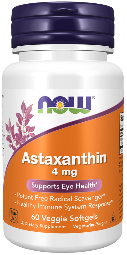 NOW Supplements, Astaxanthin 4 mg, Zanthin®, 60 Veg Softgels