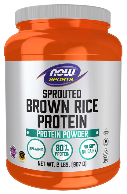 NOW Sports, Brown Rice Protein, Soy-Free, Unflavored Powder, 2 lbs