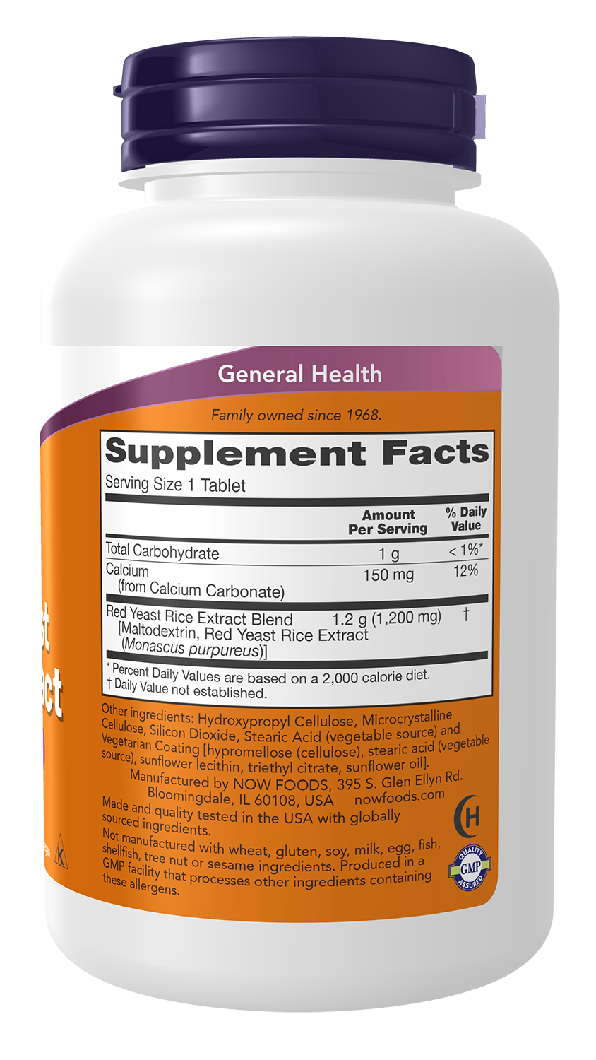 NOW Supplements, Red Yeast Rice 1,200 mg, Nutritional Support, 120 Tablets