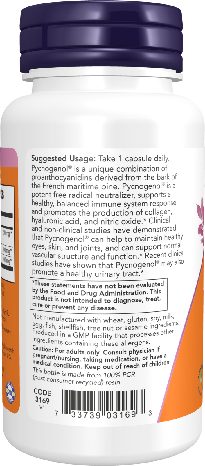 NOW Supplements, Pycnogenol® 150mg, Extra Strength, 60 Veg Caps