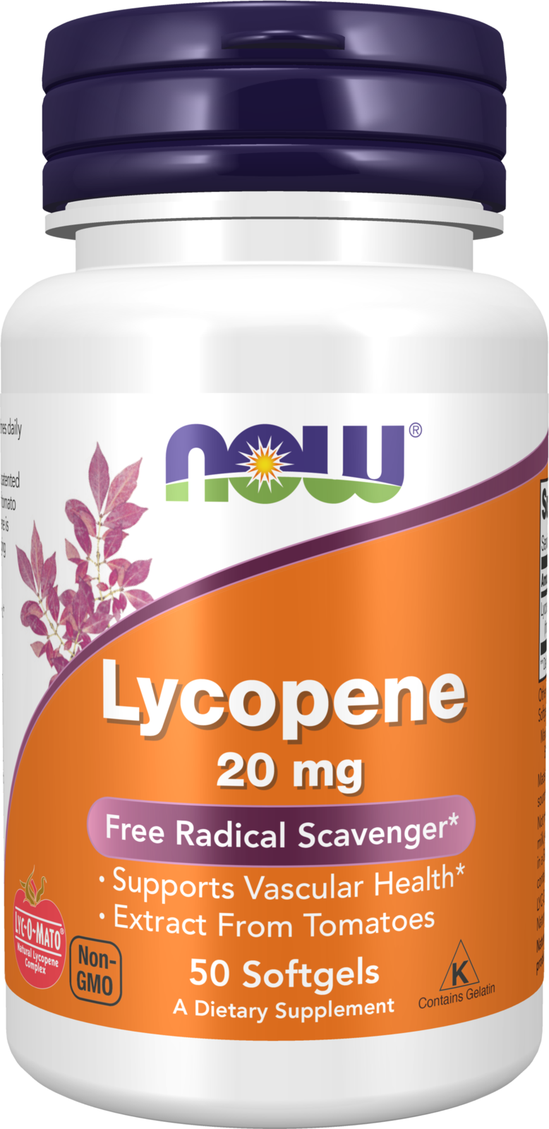 NOW Supplements, Lycopene 20 mg with Extract from Tomatoes, 50 Softgels